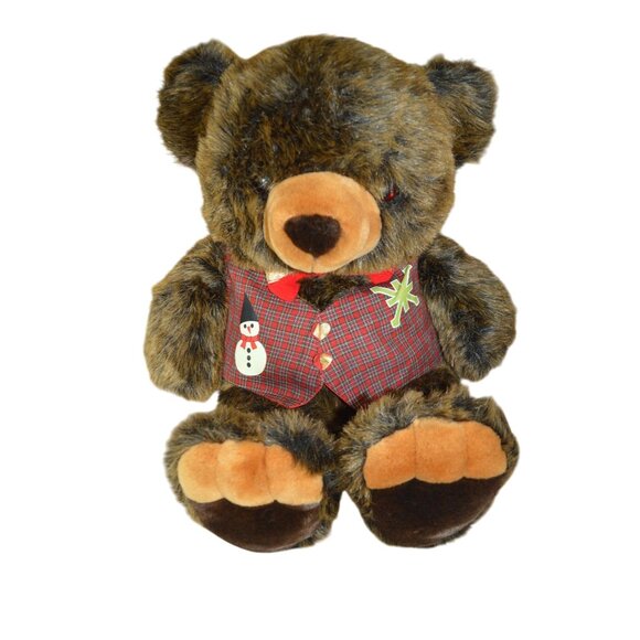 JC Penny Collection Rare Vintage 1990s Teddy Bear Plush Christmas Holiday Bear - Picture 1 of 6